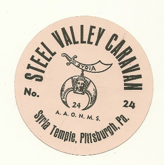 Syria Temple Round Sticker Steel Valley Caravan No. 24