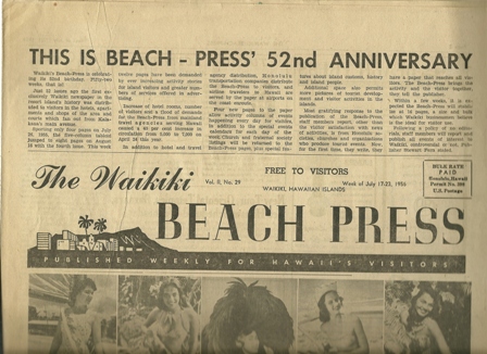 The Waikiki Beach Press  7/17-7/23,'56