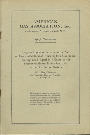 AMER. GAS ASSOC,1927 CONVEN.-HOUSE HEATING COMMITTEE