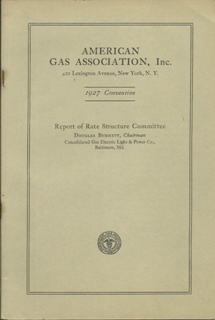 AMER. GAS ASSOC,1927 CONVEN. RATE STRUCTURE