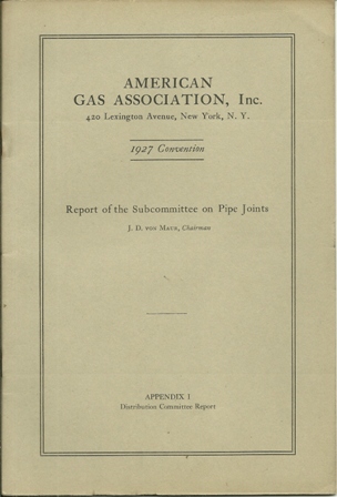 AMER. GAS ASSOC,1927 CONVEN.COMM ON PIPE JOINTS