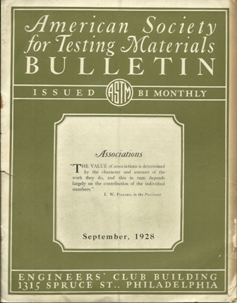 AMERICAN SOCIETY FOR TESTING MATERIALS BULLETIN 9/28