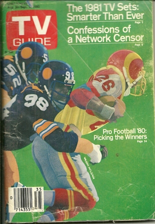 TV GUIDE AUGUST 30,1980  FOOTBALL
