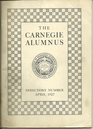THE CARNEGIE ALUMNUS DIRECTORY NUMBER APRIL1927.