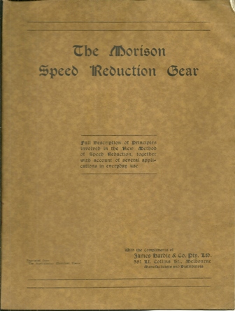 THE MORISON SPEED REDUCTION GEAR,1920'S