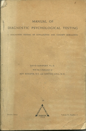 MANUAL OF DIAGNOSTIC PSYCHOLOGICAL TESTING 1944