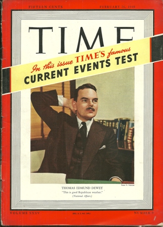 TIME MAGAZINE FEBRUARY 26,1940.THOMAS DEWEY COVER TIME MAGAZINE FEBRUARY 26,1940.THOMAS DEWEY COVER