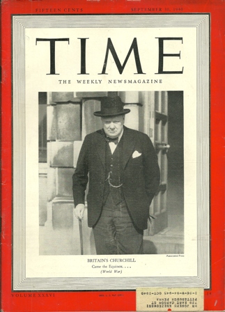 TIME MAGAZINE SEPT 30,1940 BRITAIN'S CHURCHILL COVER