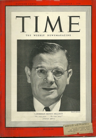 TIME MAGAZINE DEC.2,1940SIDNEY HILLMAN COVER TIME MAGAZINE DEC.2,1940SIDNEY HILLMAN COVER