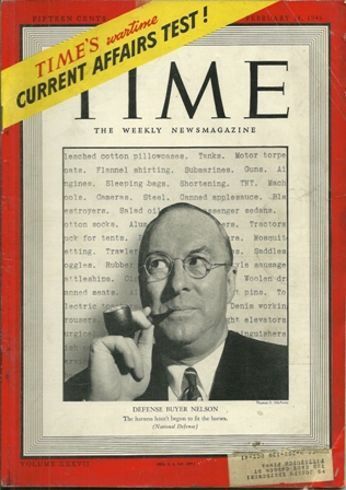 TIME MAGAZINE FEB.24,1941DEF.BUYER NELSON COVER
