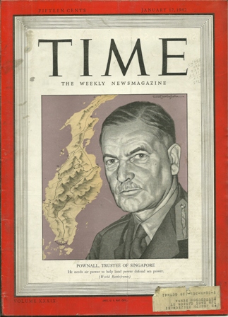 TIME MAGAZINE JAN.12,1942 POWNALL COVER TIME MAGAZINE JAN.12,1942 POWNALL COVER