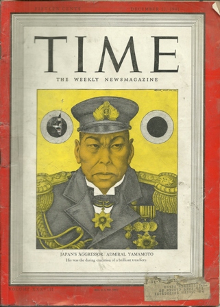 TIME MAGAZINE DEC 22,1941 ADM. YAMAMOTO COVER TIME MAGAZINE DEC 22,1941 ADM. YAMAMOTO COVER