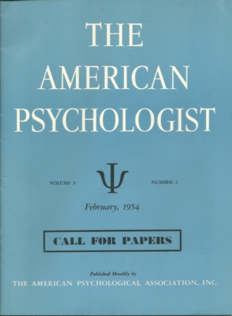 THE AMERICAN PSYCHOLOGIST MAY,1950 THE AMERICAN PSYCHOLOGIST MAY,1950