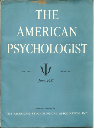 THE AMERICAN PSYCHOLOGIST JUNE,1947