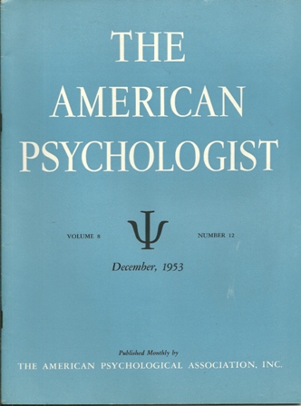 THE AMERICAN PSYCHOLOGIST DECEMBER,1953