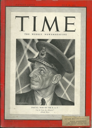 TIME MAGAZINEJULY 28,1941 PORTAL,BOSS OF THE RAF COVER