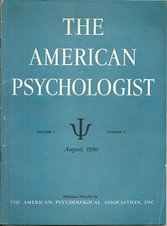 THE AMERICAN PSYCHOLOGIST JANUARY,1954 THE AMERICAN PSYCHOLOGIST JANUARY,1954
