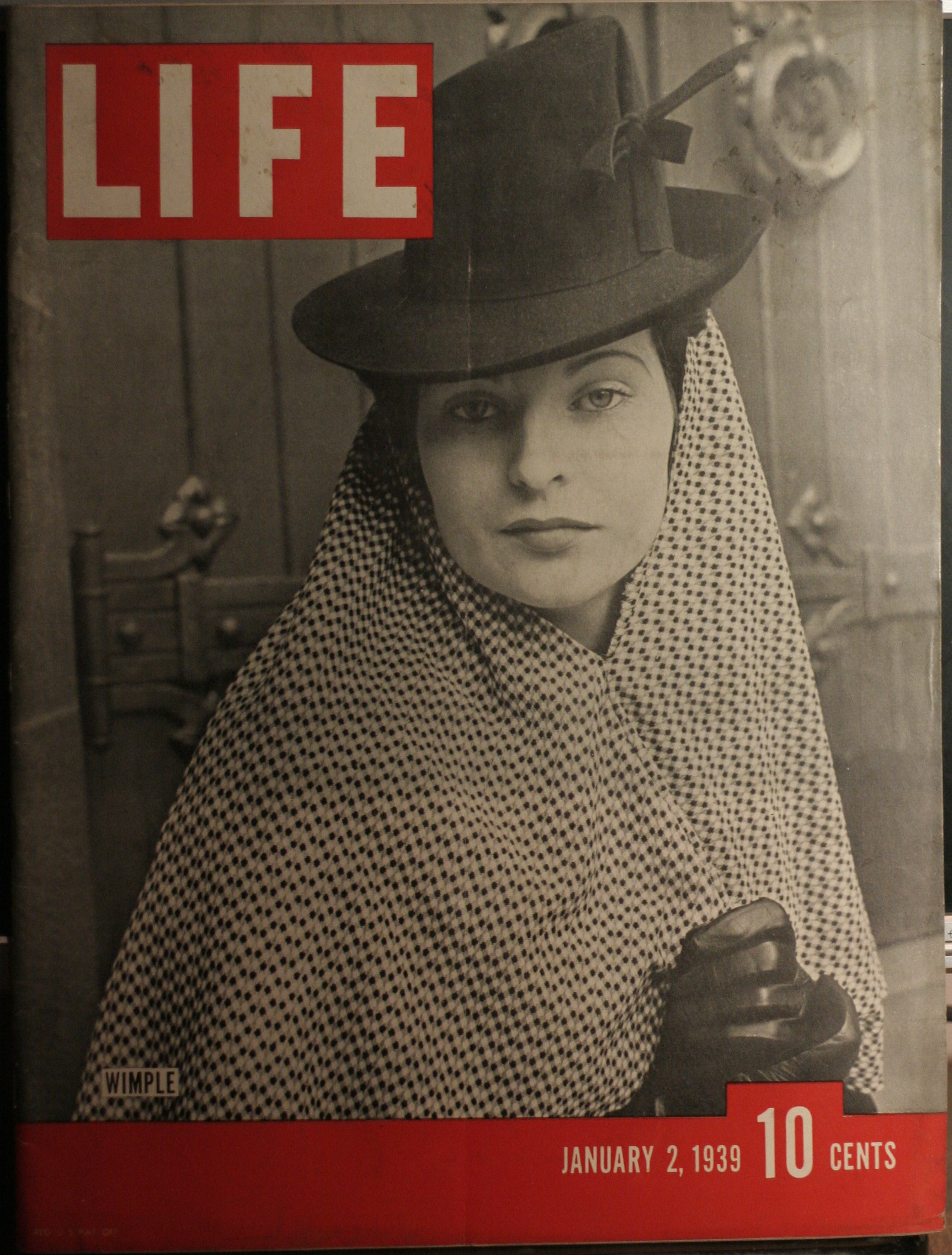 LIFE MAGAZINE JANUARY 2 ,1939 WIMPLE COVER (click to enlarge)