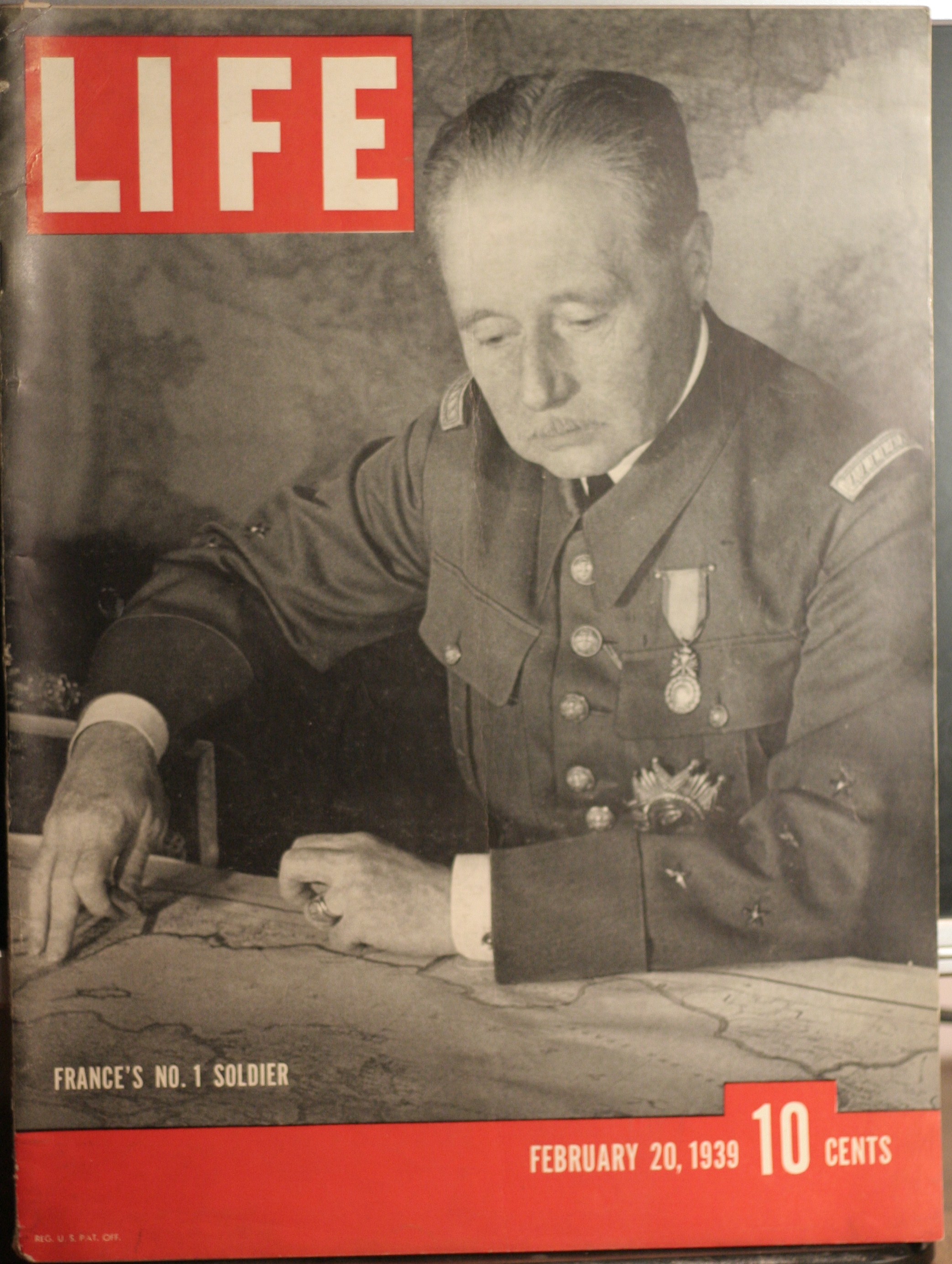 LIFE MAGAZINE FEB 20 ,1939 FRANCE'S #1 SOLDIER COVER (click to enlarge)