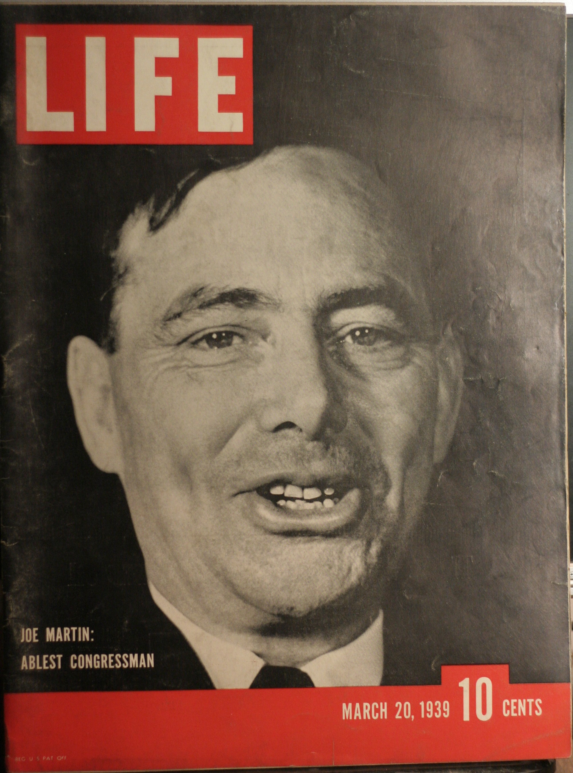 LIFE MAGAZINE MAR 20,1939 JOE MARTIN, CONGRESSMAN COVER (click to enlarge)