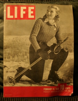 LIFE MAGAZINE FEB.19,1945 SKI CLOTHES COVER LIFE MAGAZINE FEB.19,1945 SKI CLOTHES COVER