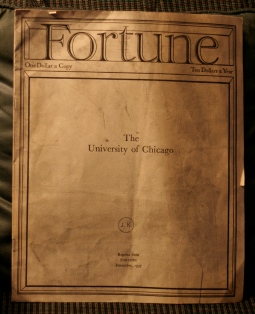 FORTUNE MAGAZINE, DEC,1937  UNIV. OF CHICAGO REPRINT