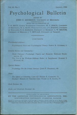 PSYCHOLOGICAL BULLETIN BY JOHN E.ANDERSON 1/46