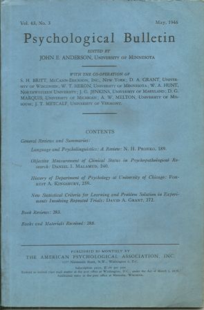 PSYCHOLOGICAL BULLETIN BY JOHN E.ANDERSON 5/46