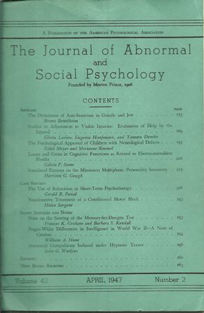 THE JOURNAL OF ABNORMAL AND SOCIAL PSYCH.JAN,1947