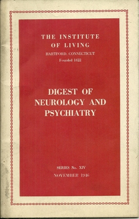 THE INSTITUTE OF LIVING, SERIES #XIV,NOVEMBER,1946