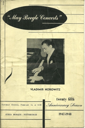 SYRIA MOSQUE,PGH CONCERT,VLADIMIR HOROWITZ 2/48