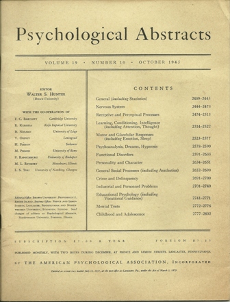 THE AMERICAN JOURNAL OF PSYCHOLOGY JAN.,1946