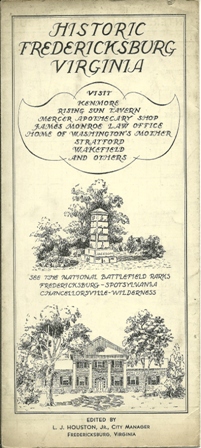 HISTORIC FREDERICKSBURG VIRGINIA BROCHURE,1930'S