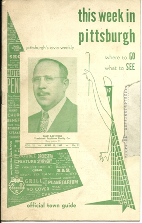 THIS WEEK IN PITTSBURGH MAG APR 11,1947 TOWN GUIDE