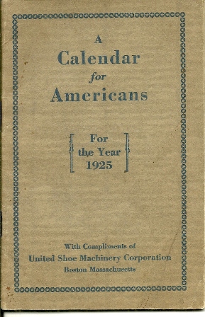 A CALENDAR FOR AMERICANS 1925