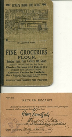 GROCERY ACCOUNT BOOK FROM 1947