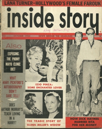 INSIDE STORY MAGAZINE, OCTOBER,1955 VOL.1,NUMBER 6