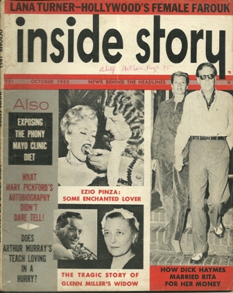 INSIDE STORY MAGAZINE, OCTOBER,1955 VOL.1,NUMBER 6 INSIDE STORY MAGAZINE, OCTOBER,1955 VOL.1,NUMBER 6