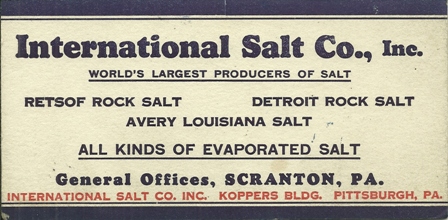INTERNATIONAL SALT BLOTTER CIRCA 1940'S