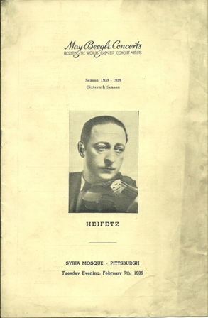 MAY BEEGLE CONCERTS PROGRAM FEB.7,1939