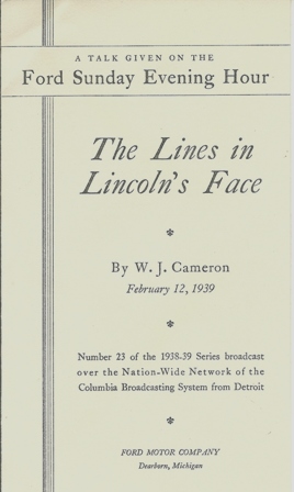 FORD SUNDAY EVE TALK FEB.12,39 "LINES IN LINCOLN'S FACE