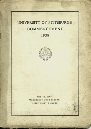 U. OF PITTSBURGH COMMENCEMENT BROCHURE 1938