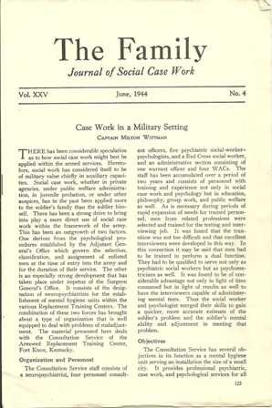 THE FAMILY,JOURNAL OF SOCIAL CASE WORK, JUNE,1944