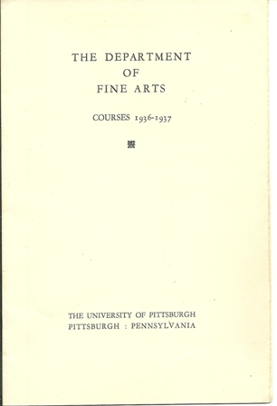 DEPT. OF FINE ARTS,U. OF PITTSBURGH COURSES 1936-37