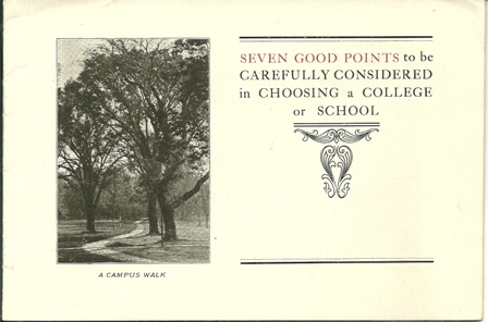 SEVEN GOOD POINTS in CHOOSING A COLLEGE BOOKLET,1920'S