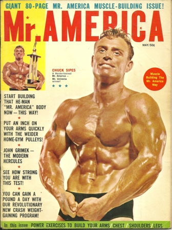 MR. AMERICA MAG. MAY,1962 CHUCK SIPES MR. AMERICA MAG. MAY,1962 CHUCK SIPES