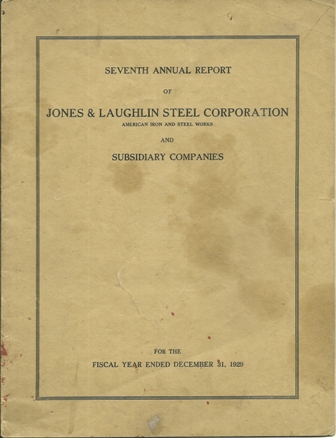 JONES & LAUGHLIN STEEL CORP 7TH ANN. REPORT,DEC.1929