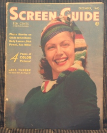 SCREEN GUIDE MAG, NOV.,1940 LANA TURNER ON COVER