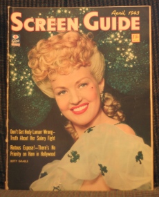 SCREEN GUIDE MAG, APRIL 1943 BETTY GRABLE ON COVER