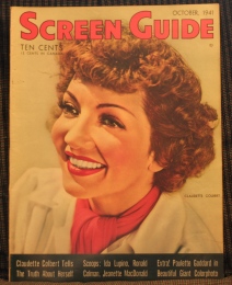 SCREEN GUIDE MAG, OCTOBER 1941 CLAUDETTE COLBERT